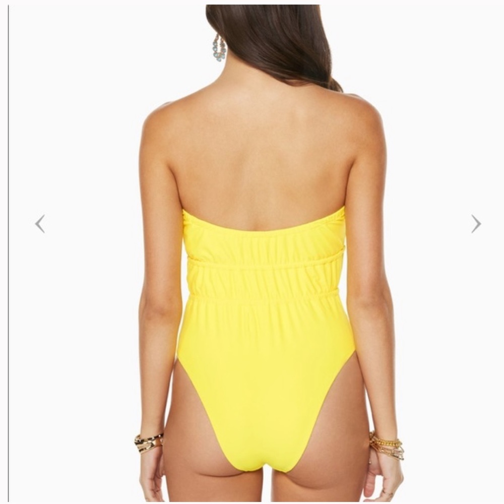 NWT $228 Ramy Brook Marta Strapless Swimsuit One Piece size XXS sunflower - Picture 2 of 10